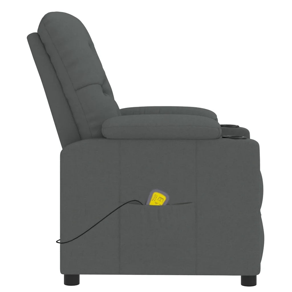 Poltrona Massaggiante Grigio Scuro in Tessuto 339113