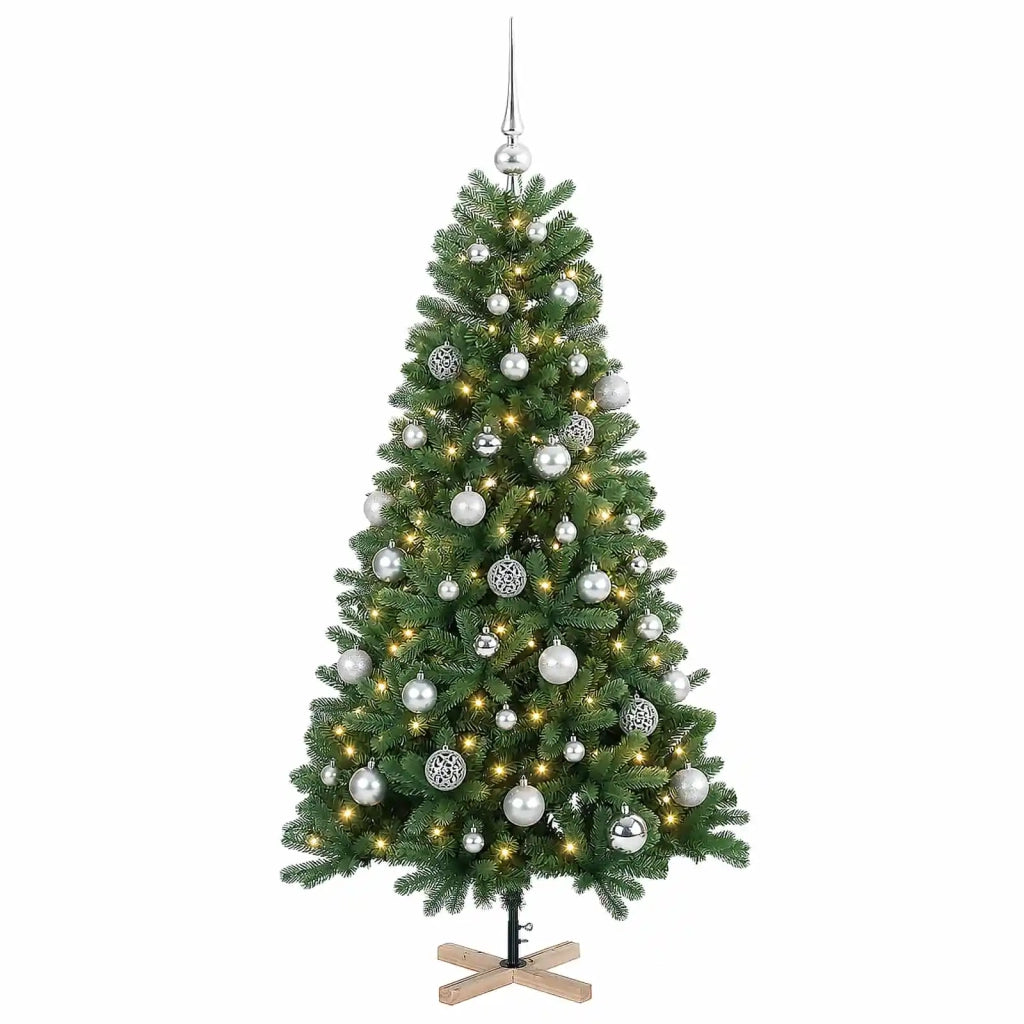 Albero di Natale artificiale con palline 120 cm 150 LED 3461430