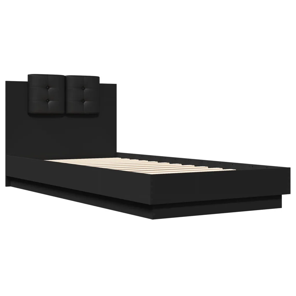 Giroletto con Testiera Nero 100x200 cm in Legno Multistratocod mxl 91281