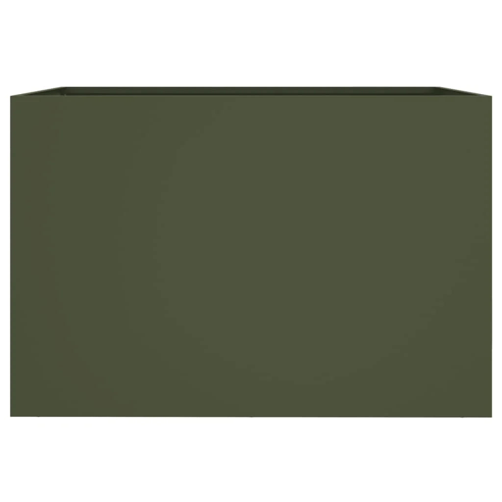 Aiuola rialzata/fioriera color oliva per piante fiori e patio/giardino 62 x 40 x 39 cm acciaio verde 02_0038706