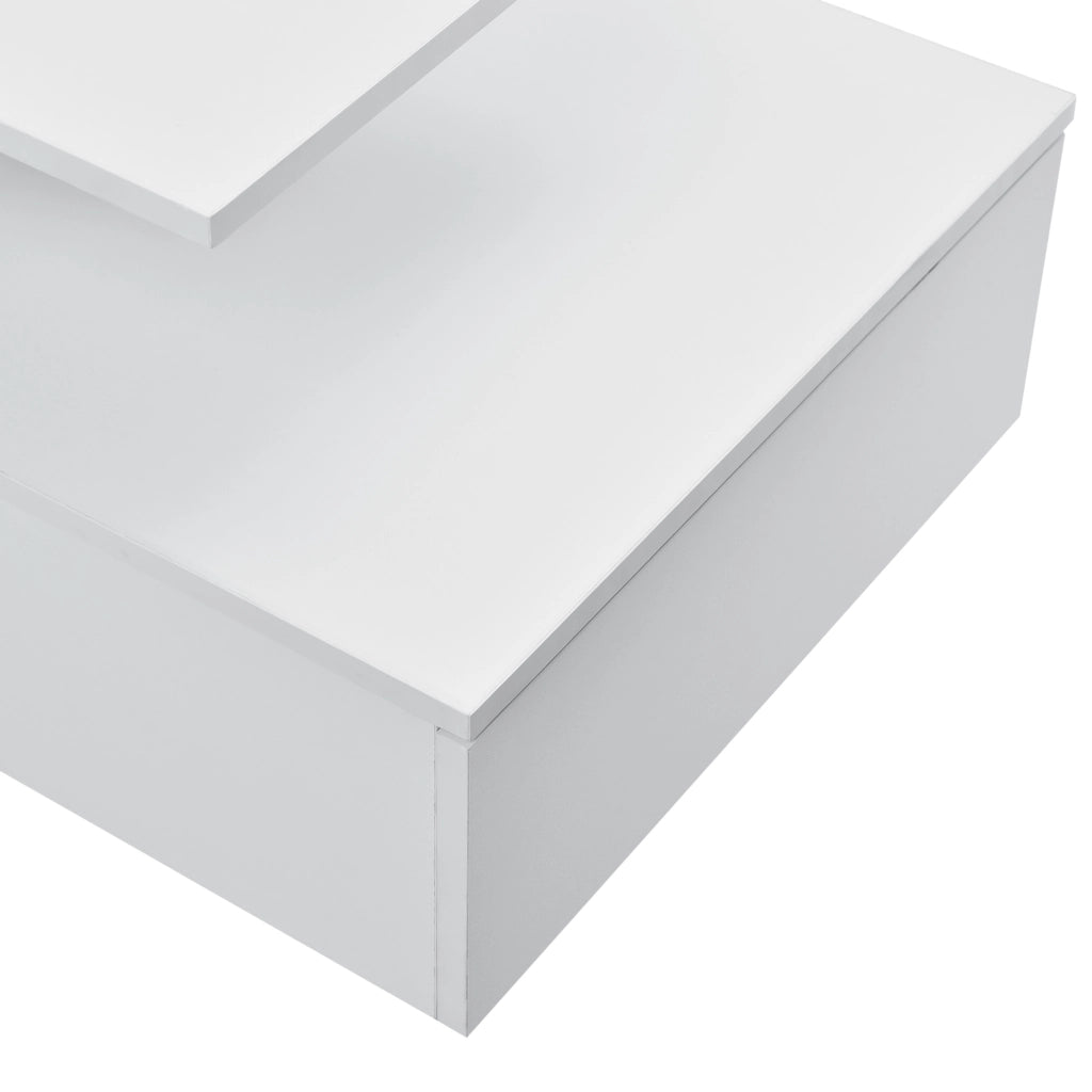 Comodino da Parete Amberg con Cassetto e Ripiani 40x35x31 cm - Bianco [en.casa]