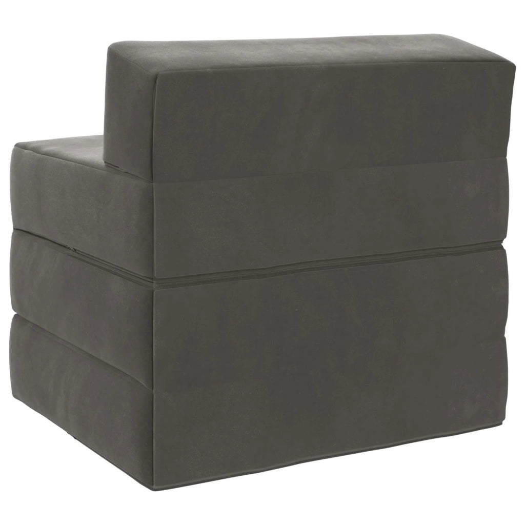 Divano Letto Pieghevole Grigio Scuro 200 x 70 x 15 cm Velluto