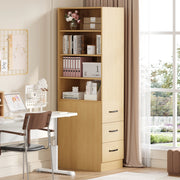 LIBRERIA Alta 180 cm 60x38 cm Rovere in Truciolare con cassetti laterali