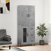 Credenza-Buffet-Armadio da cucina Grigio Cemento 69,5x34x180 cm in Legno Multistrato 643867