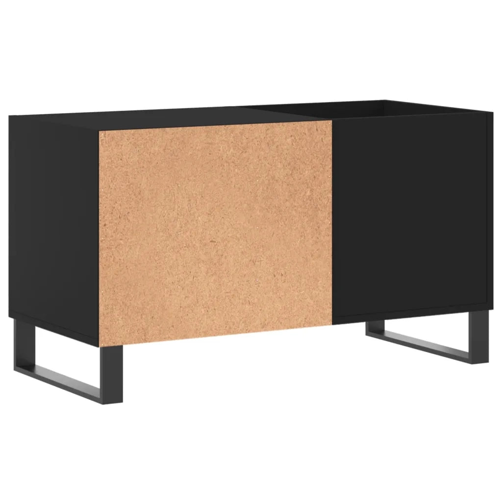 Mobile porta dischi pratico e classico 85 x 38 x 48 cm ampio spazio contenitivo stile industriale legno nero 02_0049116