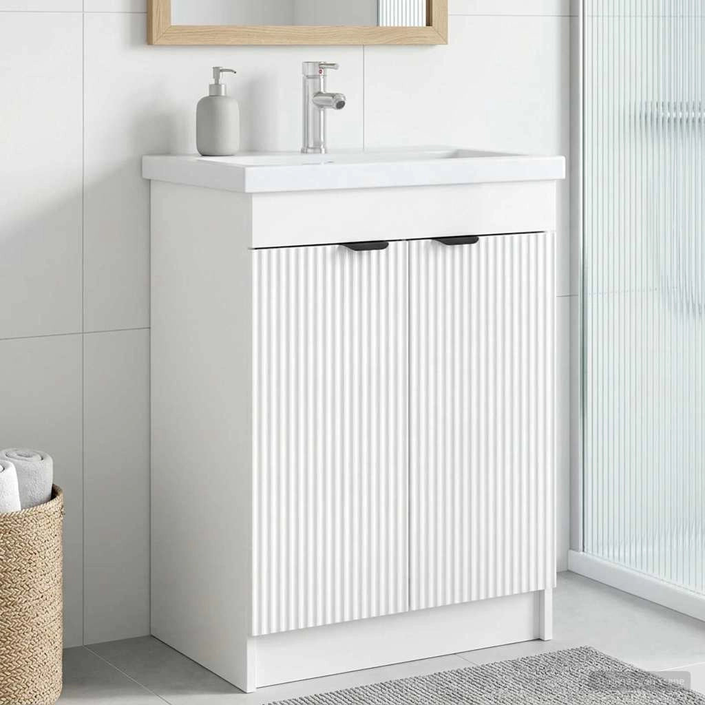 Mobiletto da bagno sotto il lavello Bianco Lucido 890108