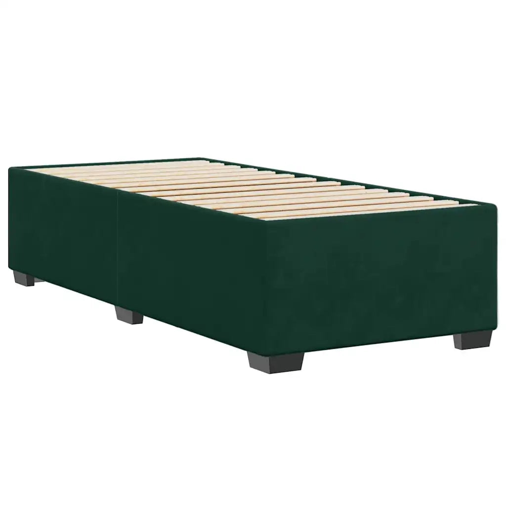 Giroletto senza Materasso-Struttura Letto Verde Scuro 90x190 cm in Velluto 130841