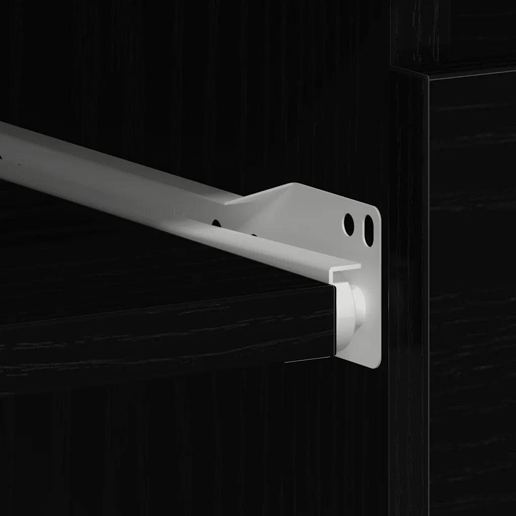 Scrivania Rovere Nera 90x45x76 cm in Legno Multistrato 862490