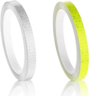 Nastro Adesivo Riflettente 10mm x 8m - Nastro di Avviso Visibile Sticker Idrorepellente per Auto Moto Bicicletta Caschi di Sicurezza - 2 Rotoli