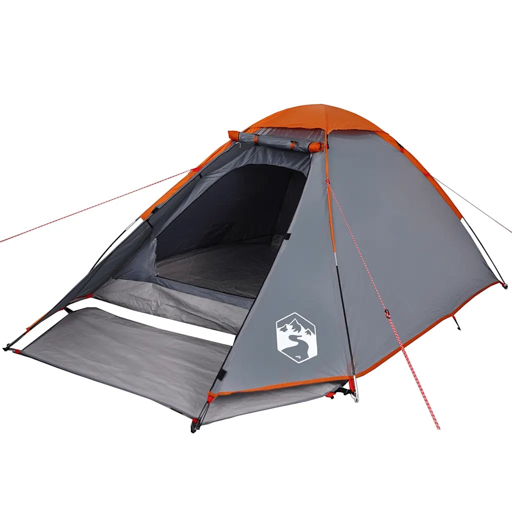 Tenda da campeggio | Tenda da campo a Cupola 2 Persone Grigio e Arancione
