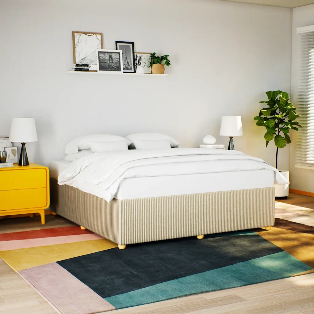 Giroletto senza Materasso Crema 200x200 cm in Tessuto 3284968