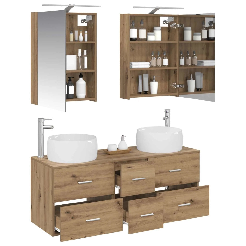 Set di mobili per il bagno 5 pcs Rovere Artigianale 3407038