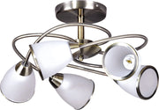 Lampadario Kaja Plato 5 luci E14 metallo patina bianco