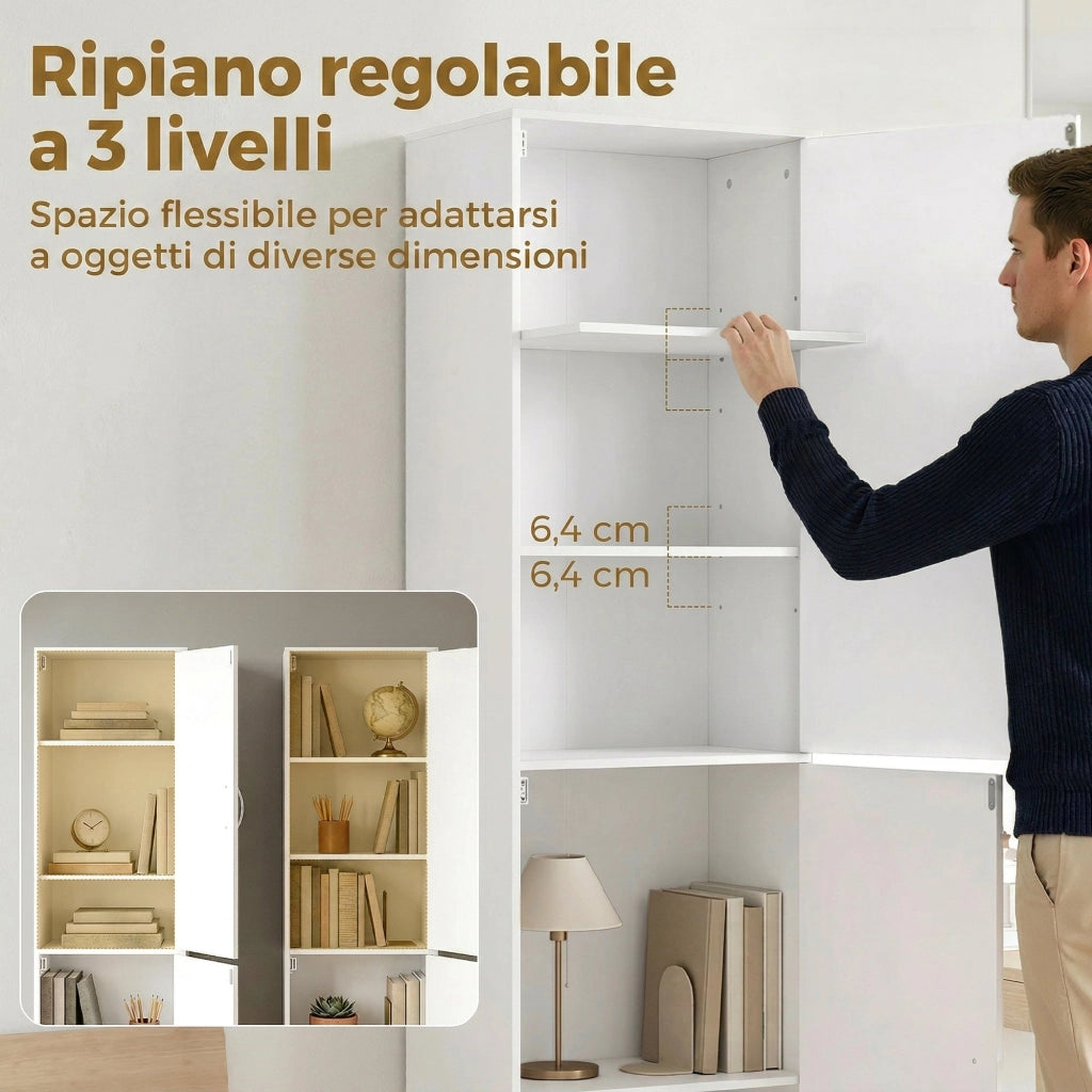 Libreria moderna scaffale 5 ripiani regolabili legno ¨C zephmum ¨C 180 cm