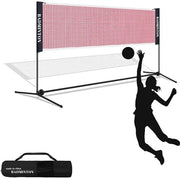 Set di Rete da Badminton 410cm Flessibile con Borsa Portatile e Pennelli per Attività Sportive Familiari