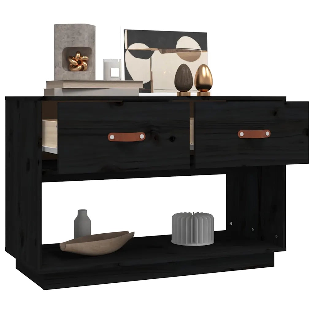 Mobile TV | Armadietto TV | Mobile Porta TV Nero 90x40x60 cm in Legno Massello di Pino