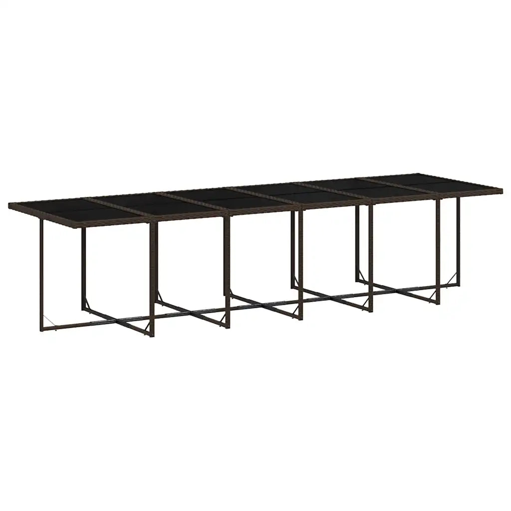 Set da Pranzo da Giardino 13pz con Cuscini Marrone Polyrattan 3211125