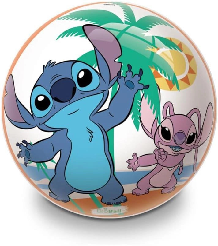 PALLONE PER BAMBINI GIOCO PER ESTERNO COLORATO CON  DISEGNO STITCH 14 CM FANTASIE ASSORTITE