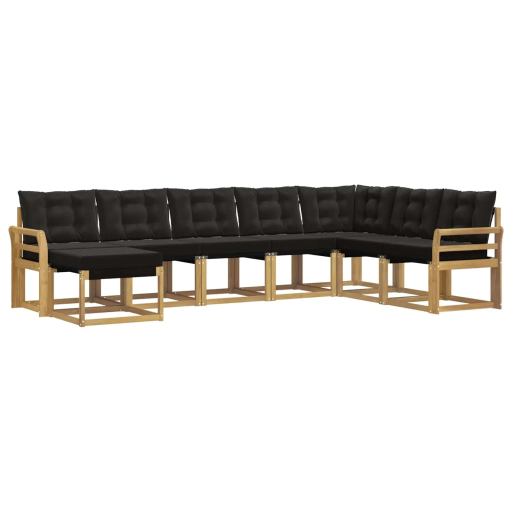 Set di divani da esterno 8 pz Bianco e Nero 3389766