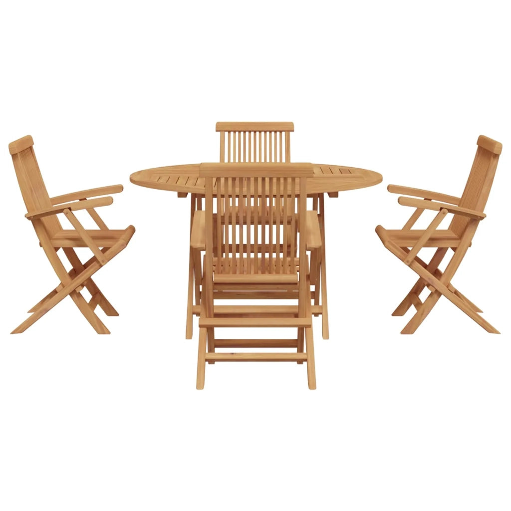 Set da Pranzo per Giardino 5 pcs Marrone Legno di teak solido 3385970