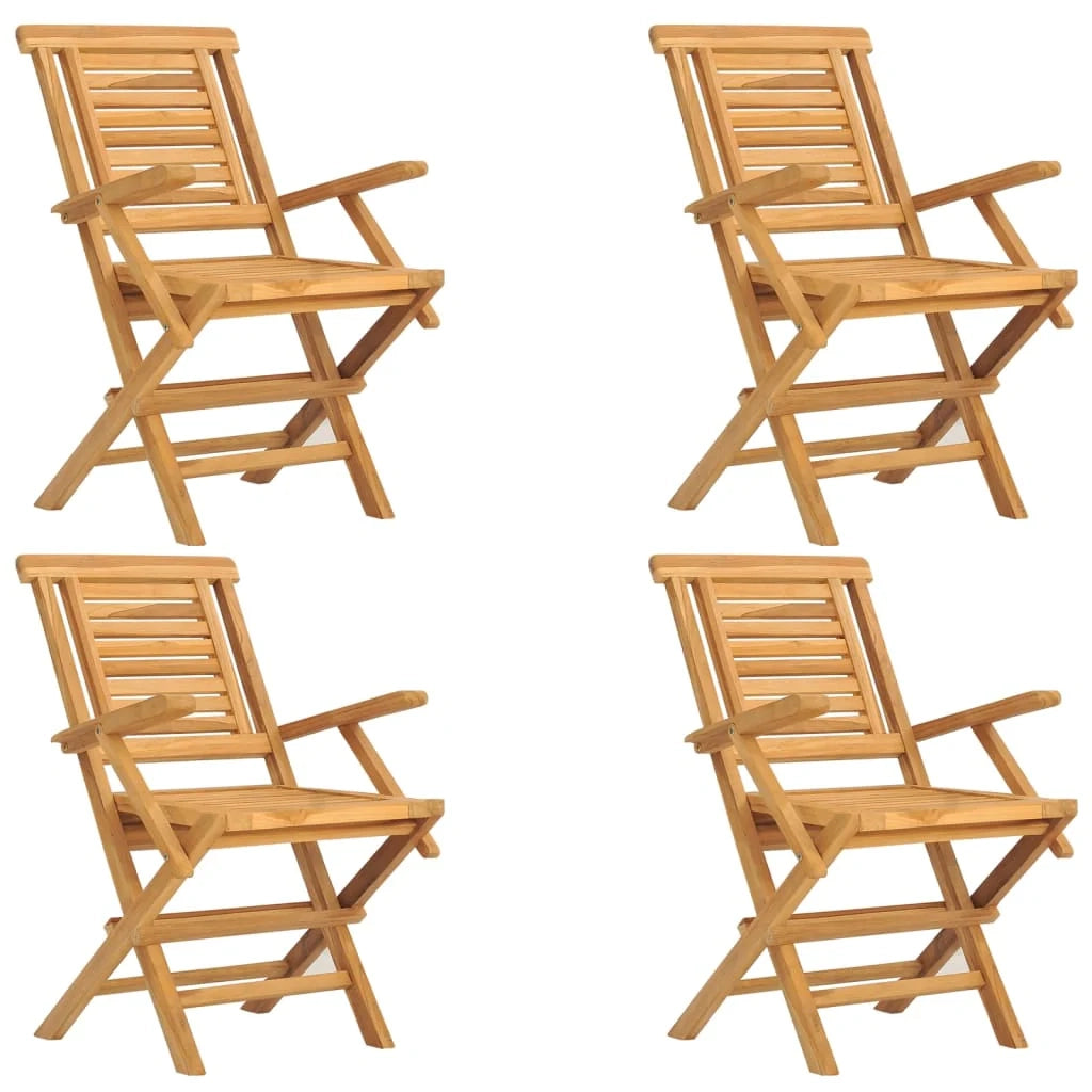 Set da pranzo per esterni composto da 5 pezzi mobili da giardino in legno massello di teak 02_0014307