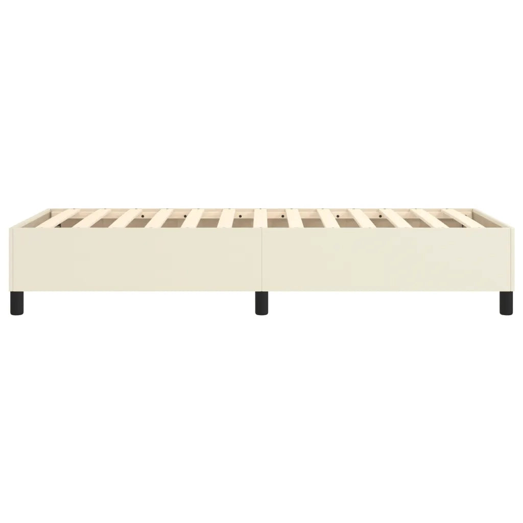 Struttura Letto a Rete a Molle-Giroletto Crema 80x200 cm in Similpelle 282759