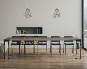 Consolle Allungabile 90-300x40x77 cm in Nobilitato Marrone