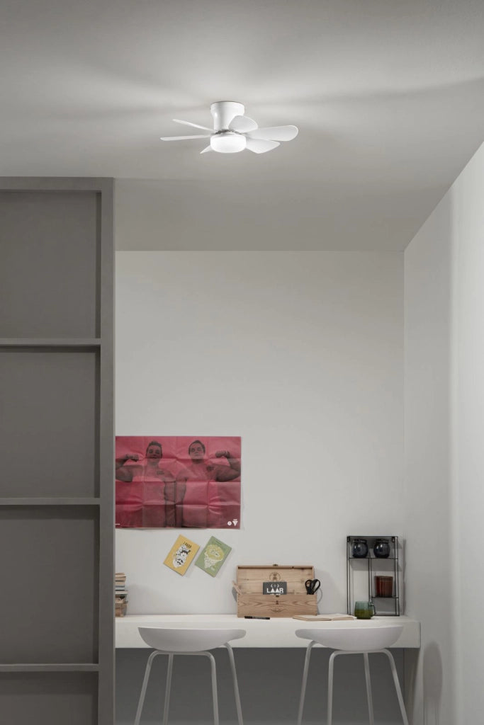 PLAFONIERA LED VENTILATORE WIND BIANCO 10W 1100LM CCT 3000K Luce calda,4000K Luce naturale,6500K Luce fredda DIMMERABILE CON TELECOMANDO IR 16X53CM