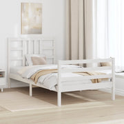 Giroletto con Testiera Bianco 100x200 cm in Legno Massellocod mxl 69727