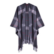 Mantella da sfilata di moda Classic Baggage, sciarpa calda in cashmere con spacco