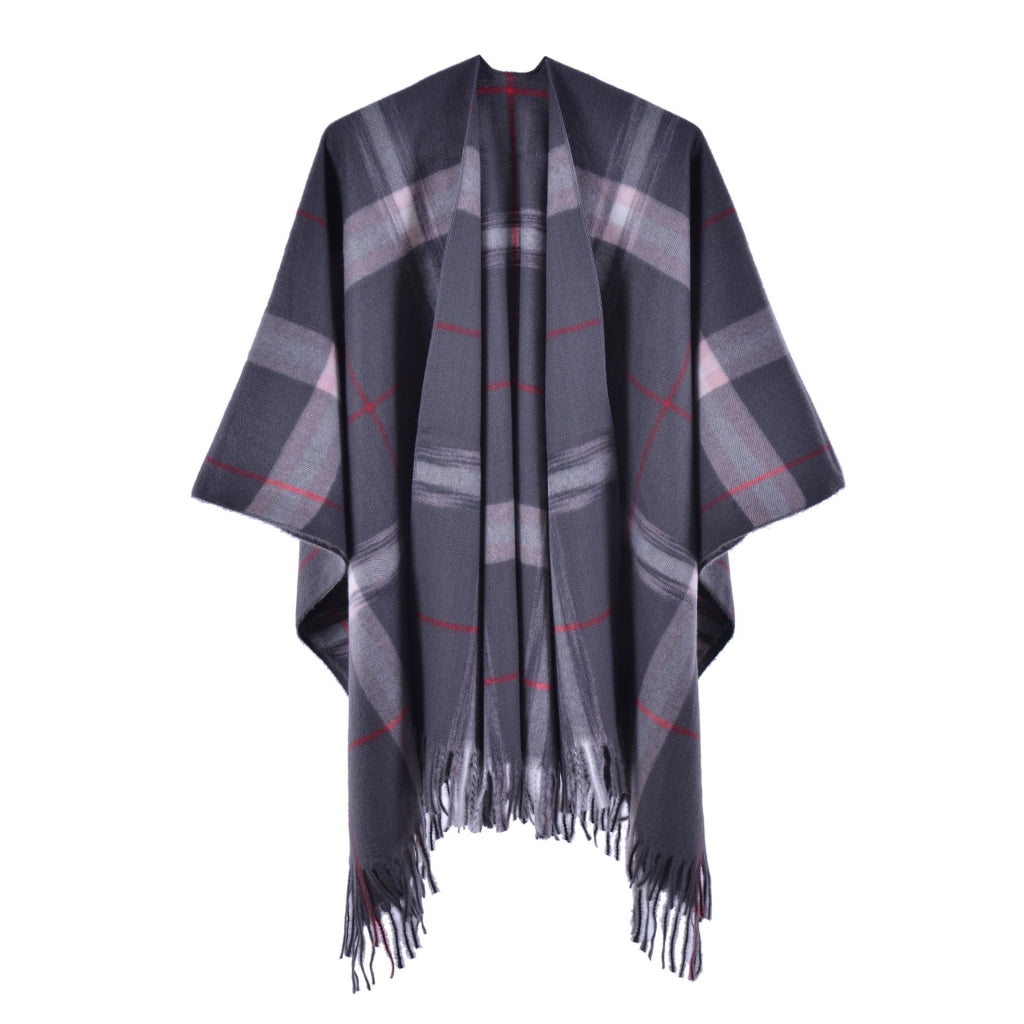 Mantella da sfilata di moda Classic Baggage, sciarpa calda in cashmere con spacco