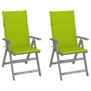 Sedie da Giardino Reclinabili 2 pz con Cuscini Massello Acaciacod mxl 96549