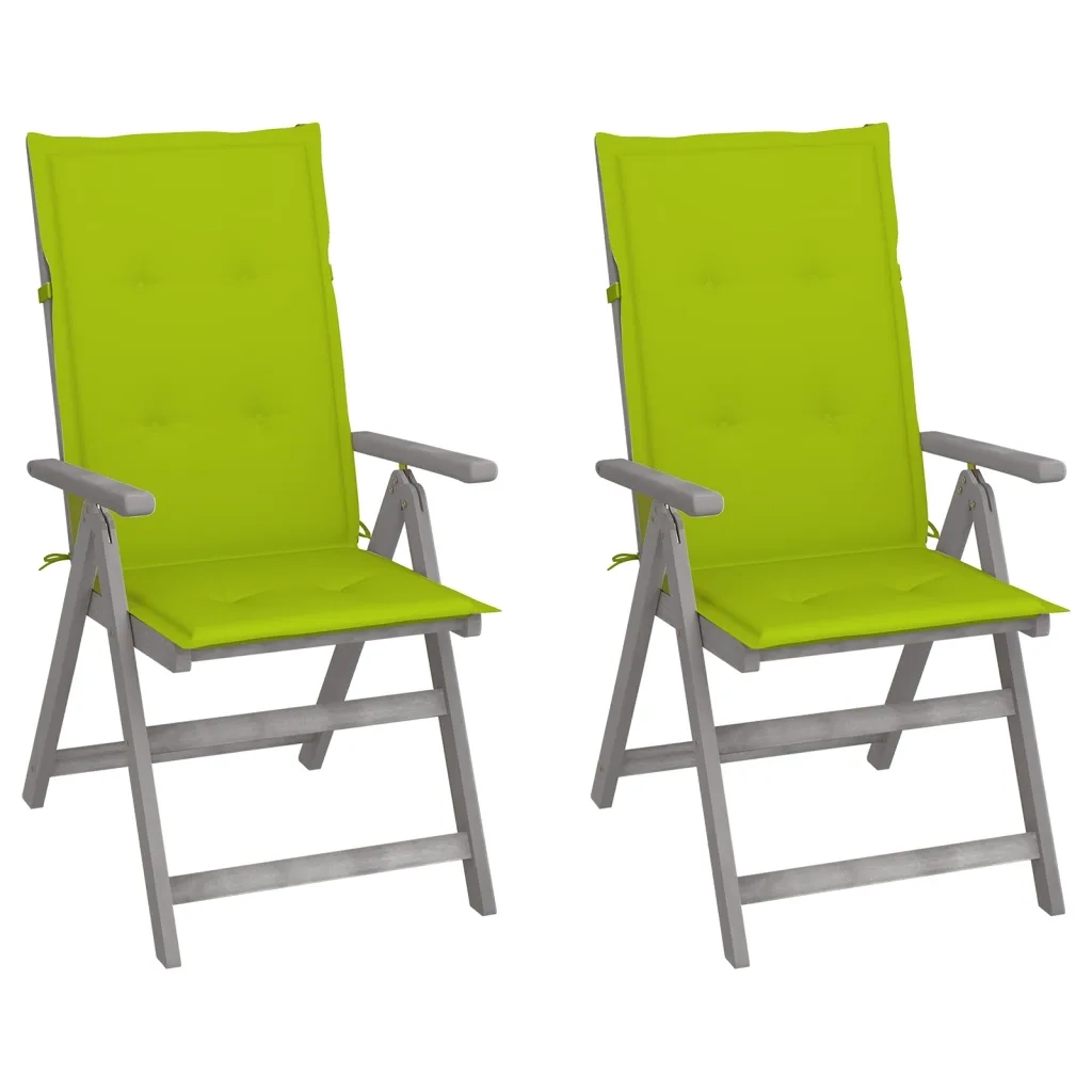 Sedie da Giardino Reclinabili 2 pz con Cuscini Massello Acaciacod mxl 96549