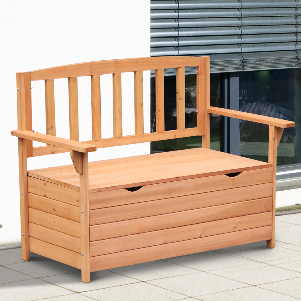 Panchina da Giardino 2 Posti con Vano Contenitore ¨C Zephmum ¨C Legno