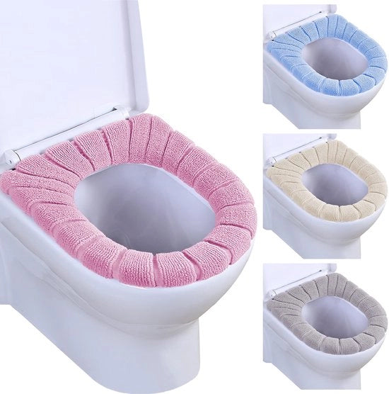 Brilhoes per toilet 4 pezzi, toiletbrilverwarmer, kussen per toilet, dekselhoes per toilet, universale per bril toilet, per ufficio o casa.