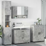 Set di mobili per il bagno con cassetto 4 pcs Grigio cemento