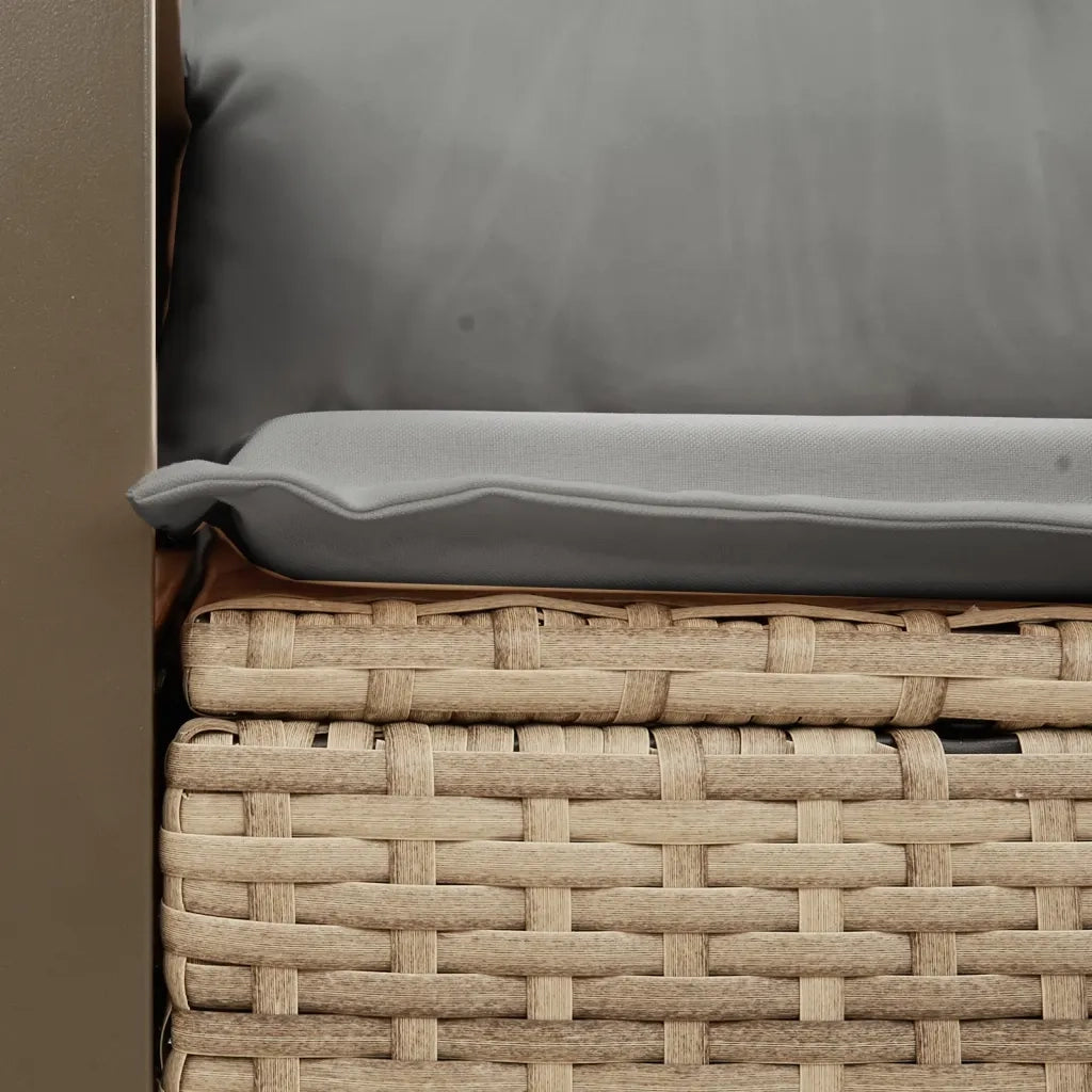 Divano da Giardino con Cuscini a 2 Posti-Sofa da Giardino-Divano da esterno Beige in Polyrattan 948330