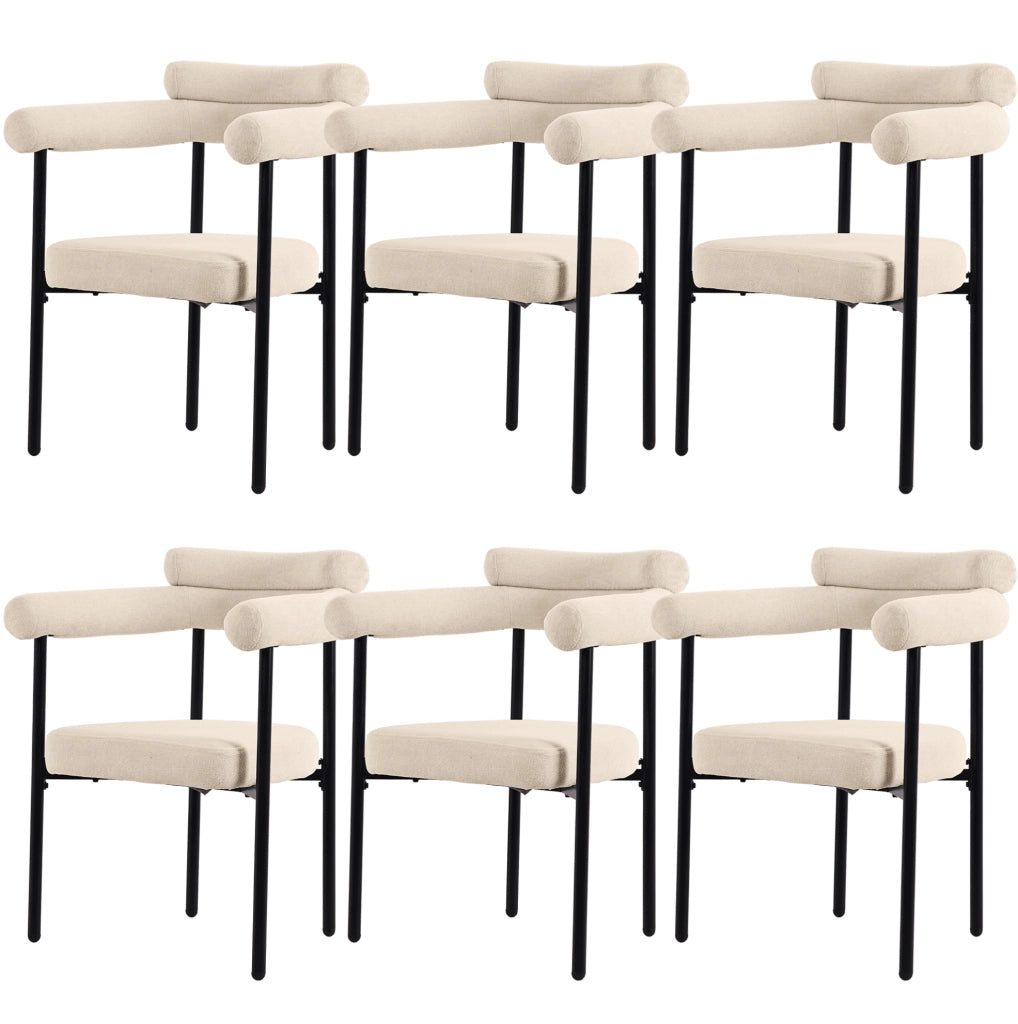 Sedia imbottita 70x62x84 cm ergonomica in velluto scamosciato e ferro beige