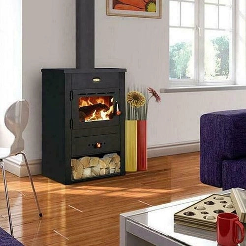 Stufa a legna Camino multicombustibile Bruciatore a legna Vetro ceramico 10kw Prity K12