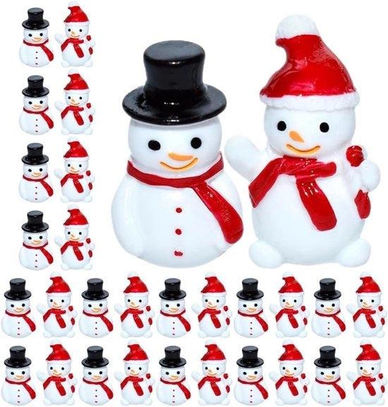 Figurine di neve in miniatura per decorazione di Natale - Set da 40 pezzi