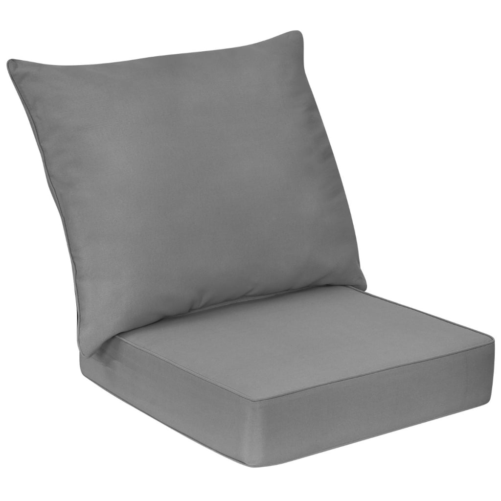 Set di 2 cuscini rimovibili per mobili da patio, Cuscino per schienale per divano soggiorno giardino Grigio