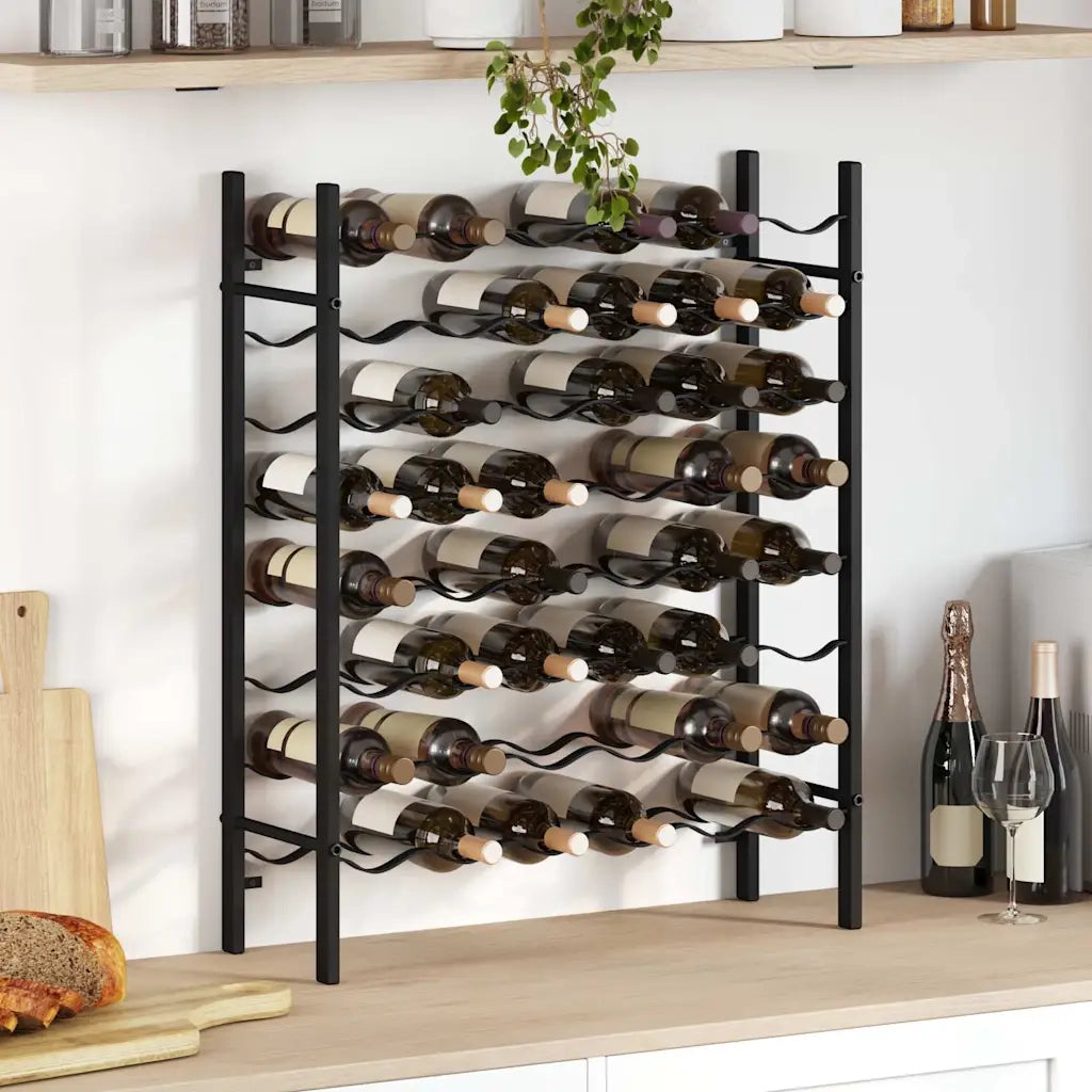 Portabottiglie per 48 Bottiglie di Vino Nero in Metallo 289563