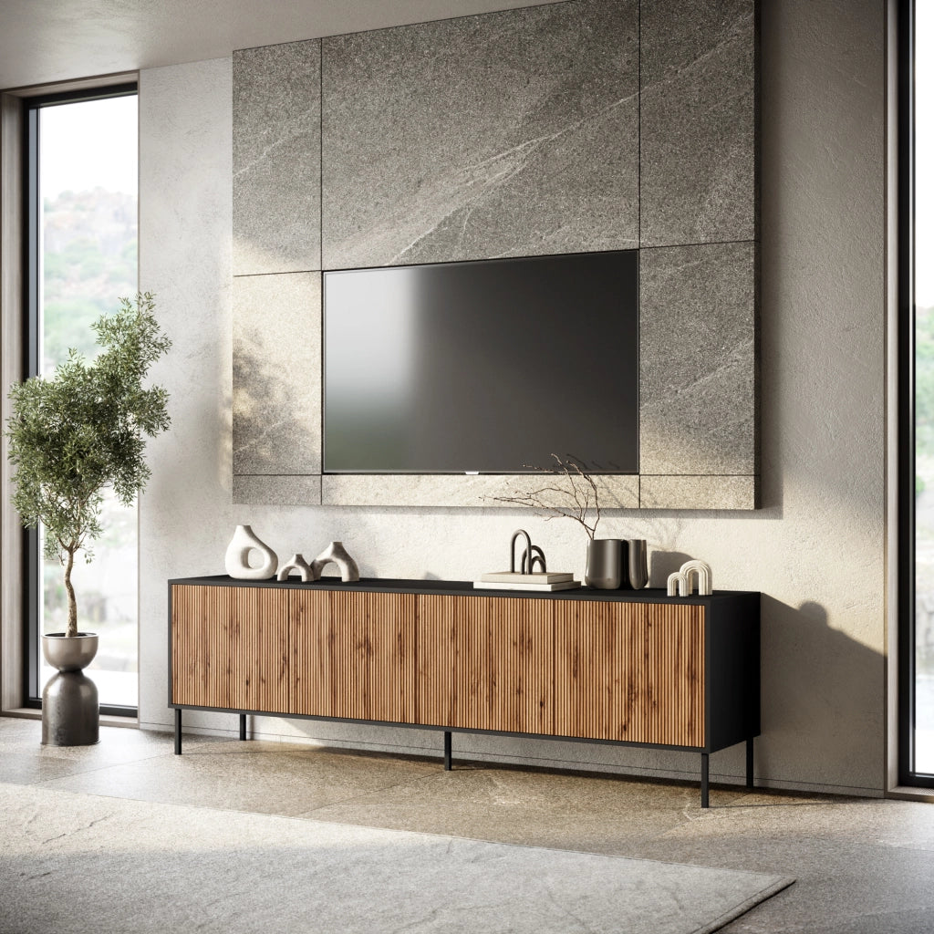 Buffet 4 ante BUDAPEST-S nero/quercia