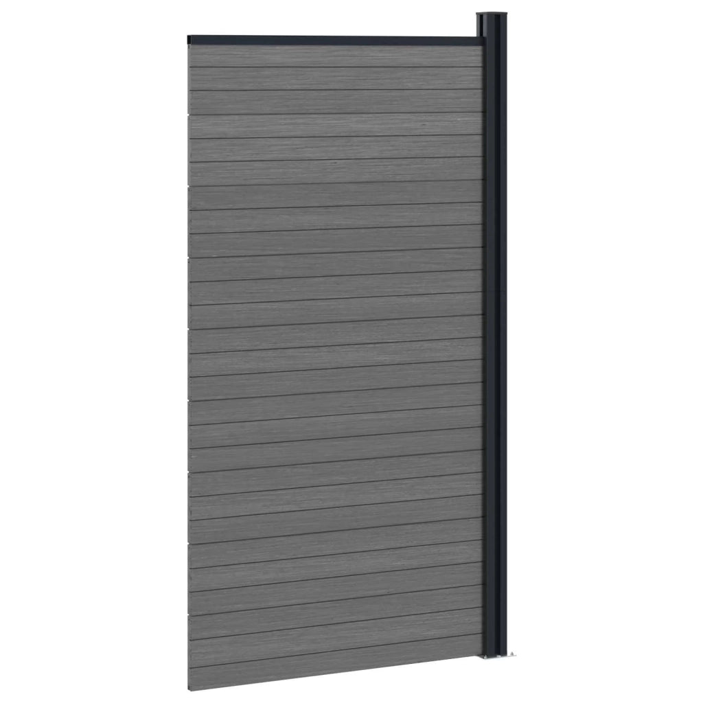Pannello di Recinzione WPC e Alluminio Grigio