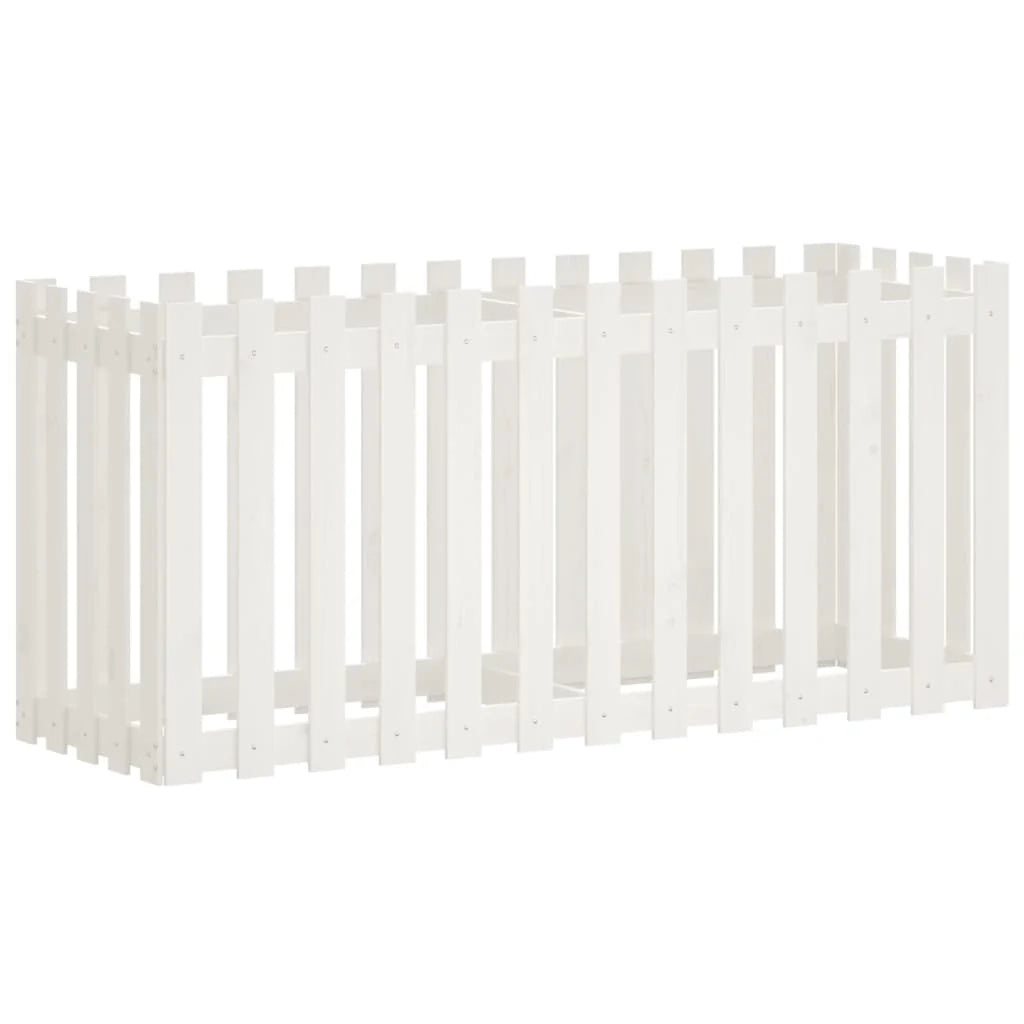 Fioriera rialzata per piante fiori patio giardino design del giardino con recinzione 150 x 50 x 70 cm pino bianco massiccio 02_0039801