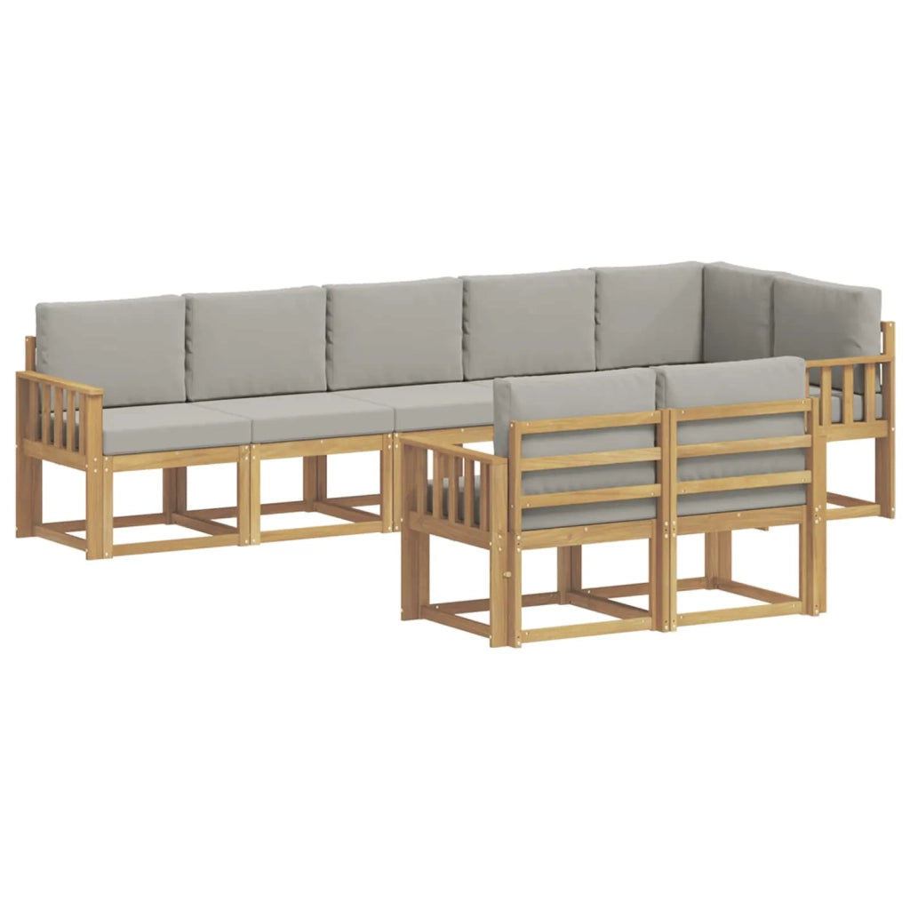 Set di divani da esterno 8 pcs Bianco e Grigio Chiaro 3387800