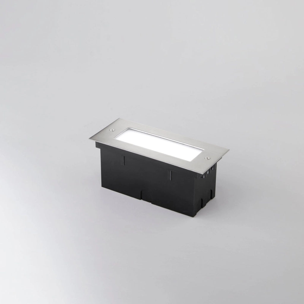 FARO A INCASSO CALPESTABILE LED WALK ACCIAO RETTANGOLARE 12W 1500LM 4000K IP67 9X21X6,6CM