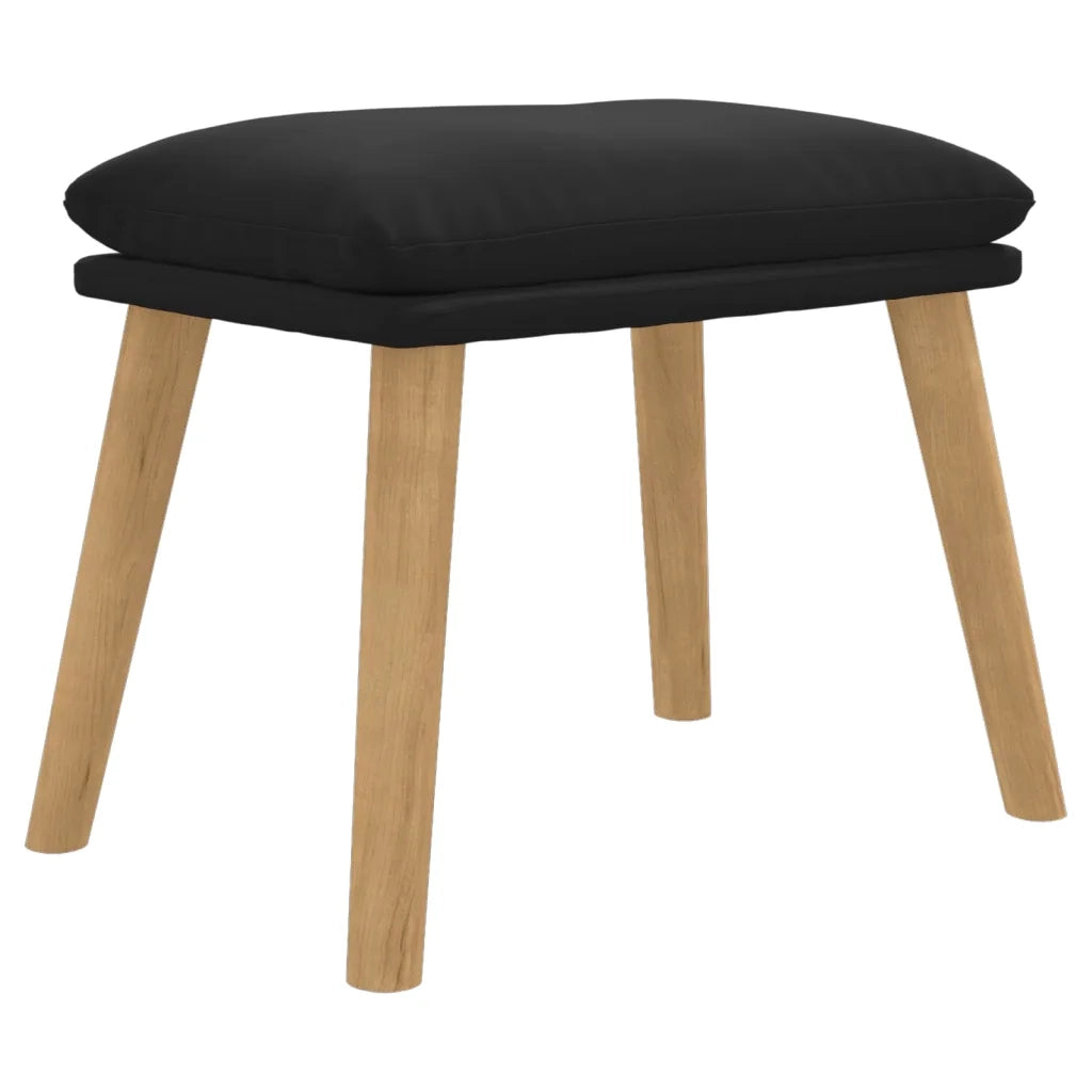Poggiapiedi Nero 45x29,5x39 cm in Velluto cod mxl 67362