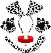 Costume da Cane 4 pezzi - Set di Costume per Cani - Costume da Carnevale - Costume da Halloween - Costume da Carnevale per Cani - Collare Adattabile - Inclusi Orecchie e Coda