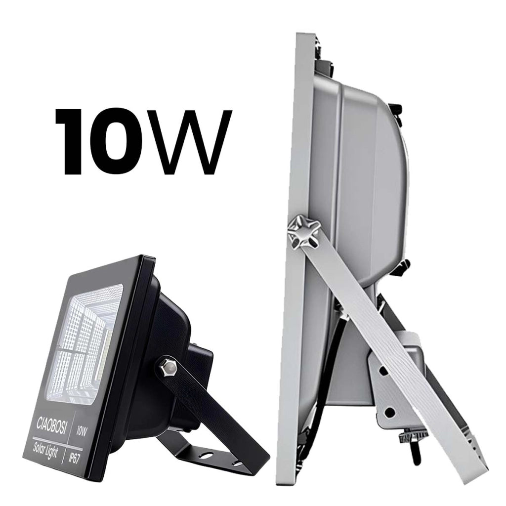 Proiettore Solare LED 10W IP67 con Pannello Solare Separato e Telecomando Nero trasparente Avizar